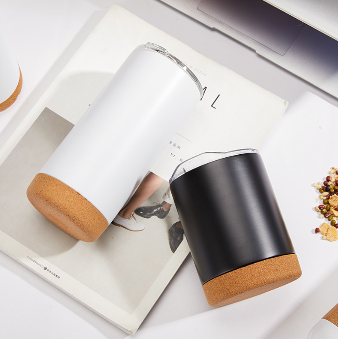 High Quality Stainless Steel Mug Sublimation Tumblers Thermos Cups 12oz Straight Tumbler Cup With Cork Bottom