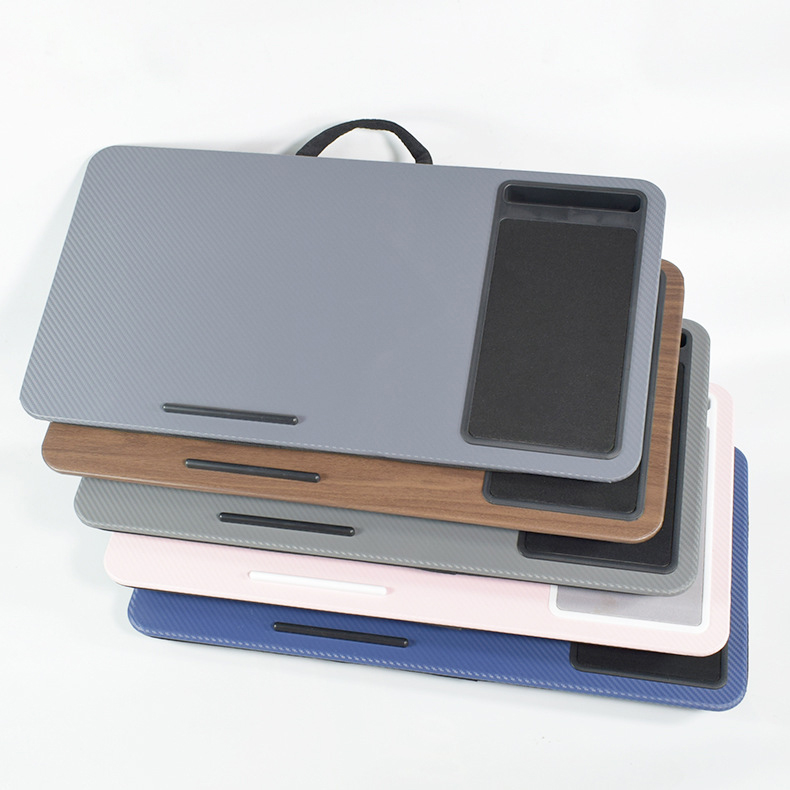 Hot Sale Portable Wooden PVC 17 Inch Universal Lap Desk Tray with Phone Holder