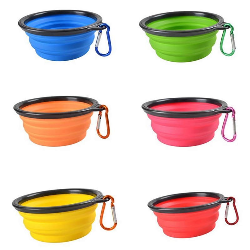 Foldable Expandable Cup Dish For Pet Cat Food Water Feeding Portable Travel Bowl